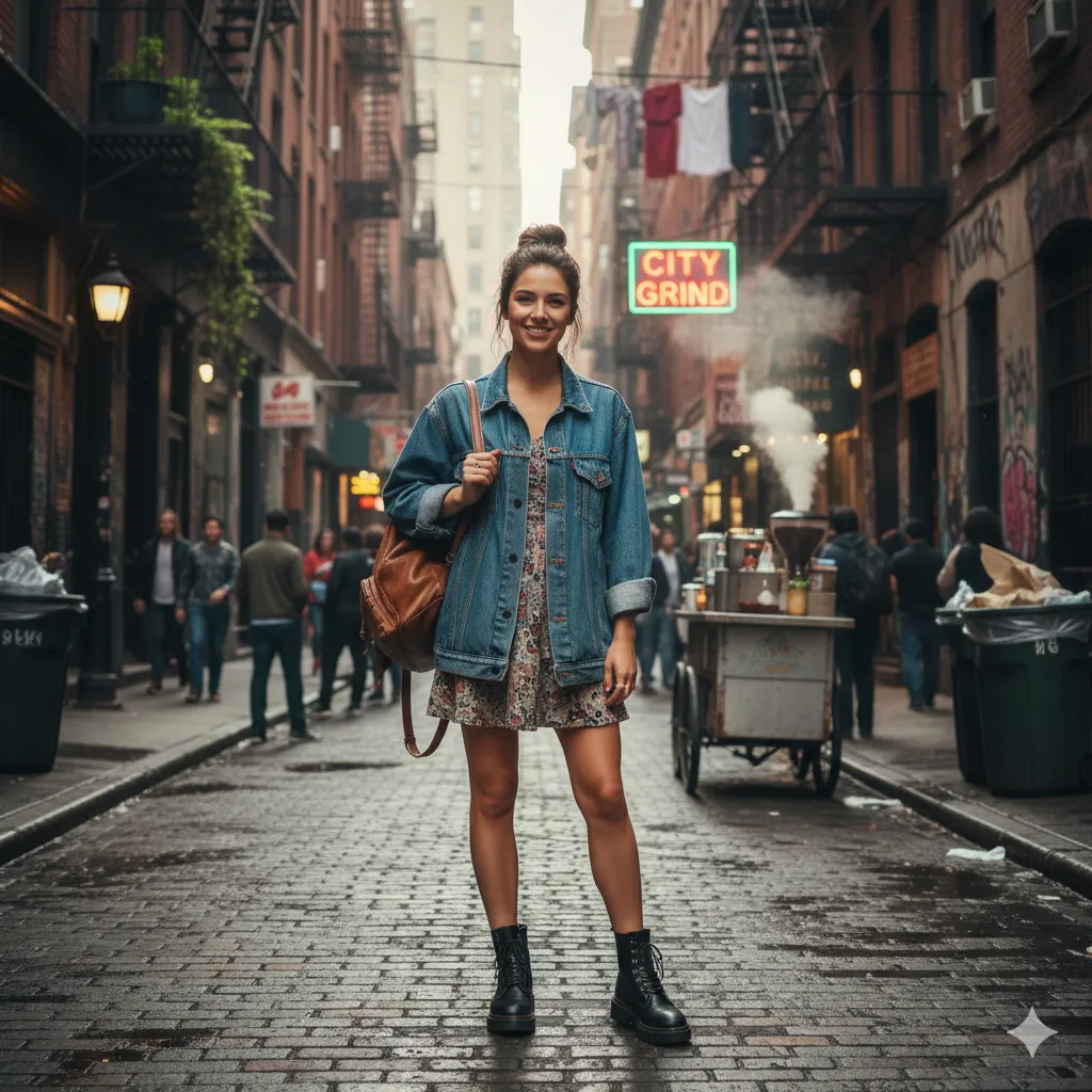 Environmental portrait in urban setting